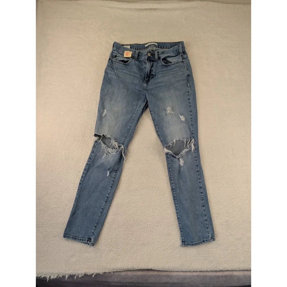 PacSun Stacked Skinny Distressed Jeans Mens 30x30 Medium Wash Blue Knee Blowout